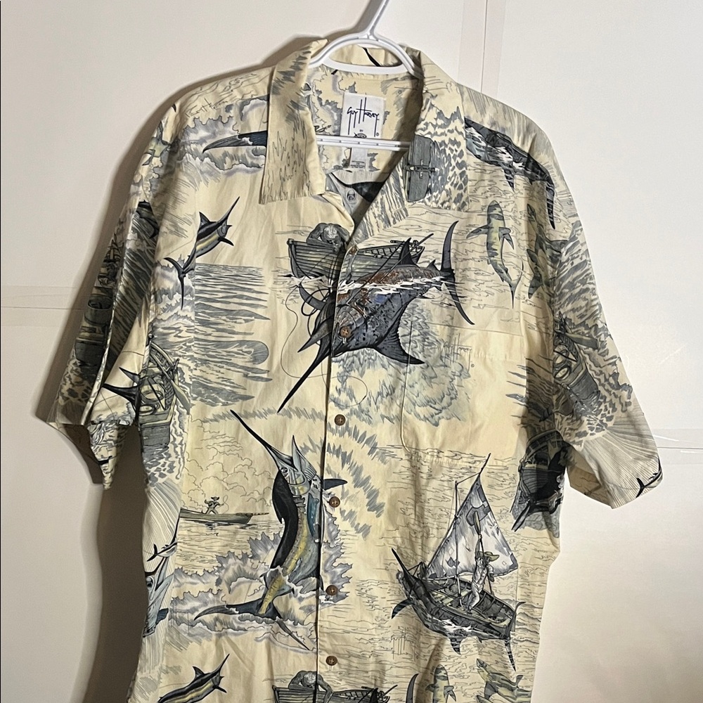 😄Guy Harvey sword fish designed vacation shirt 2X